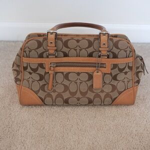 Coach Brown Canvas Leather Handbag